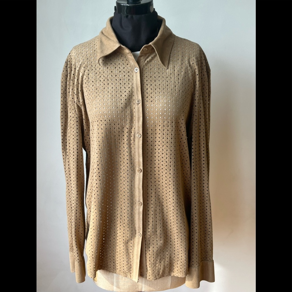 Jones New York Sport suede like button up  Blouse